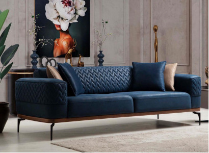 Design Dreisitzer Moderne Couch Blau Couchen Luxus Sofa Möbel Polster Loft Neu